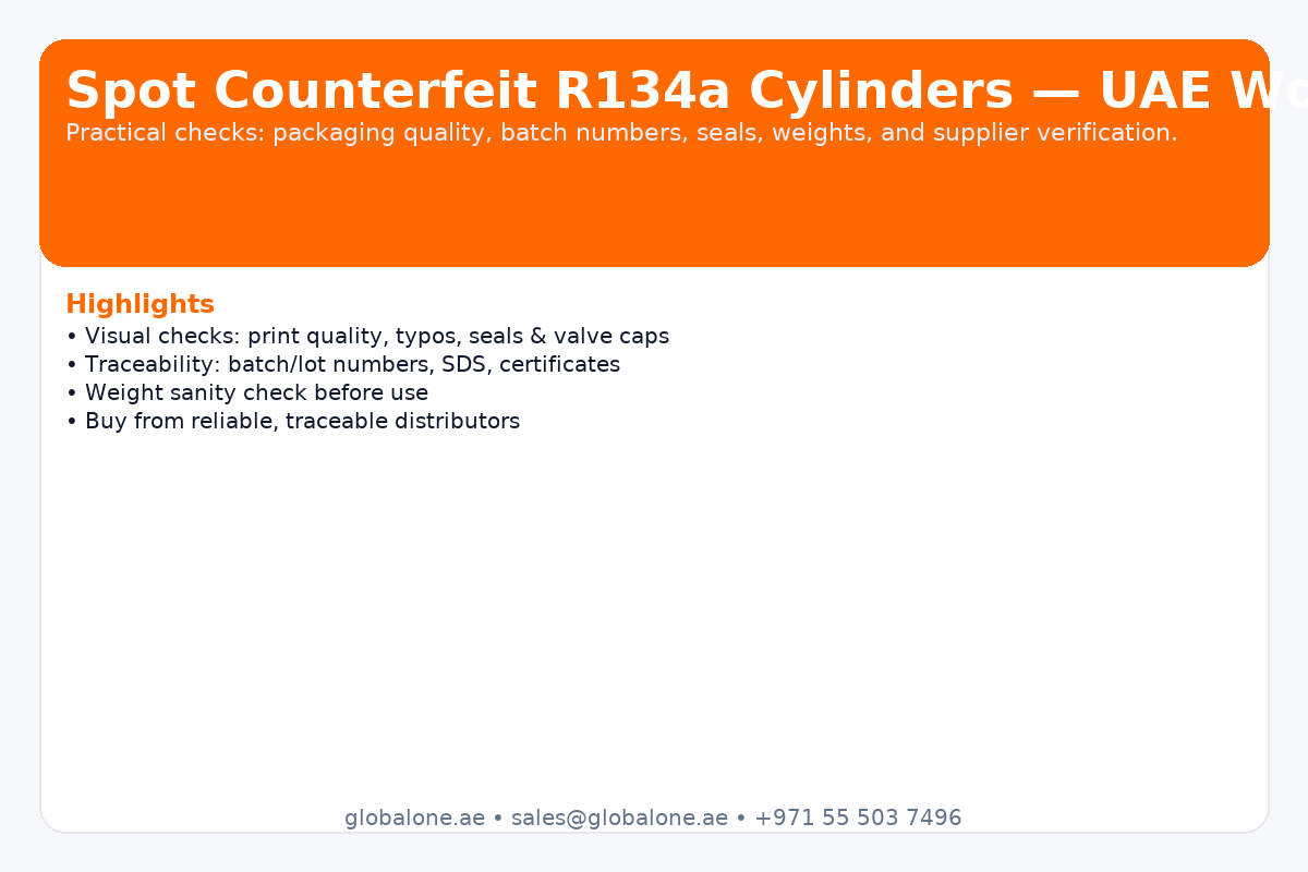 How to spot counterfeit R134a cylinders UAE