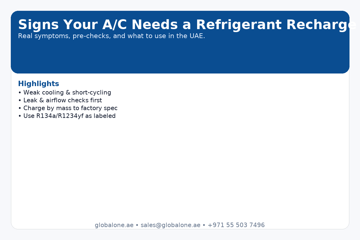 Signs Your A/C Needs a Refrigerant Recharge